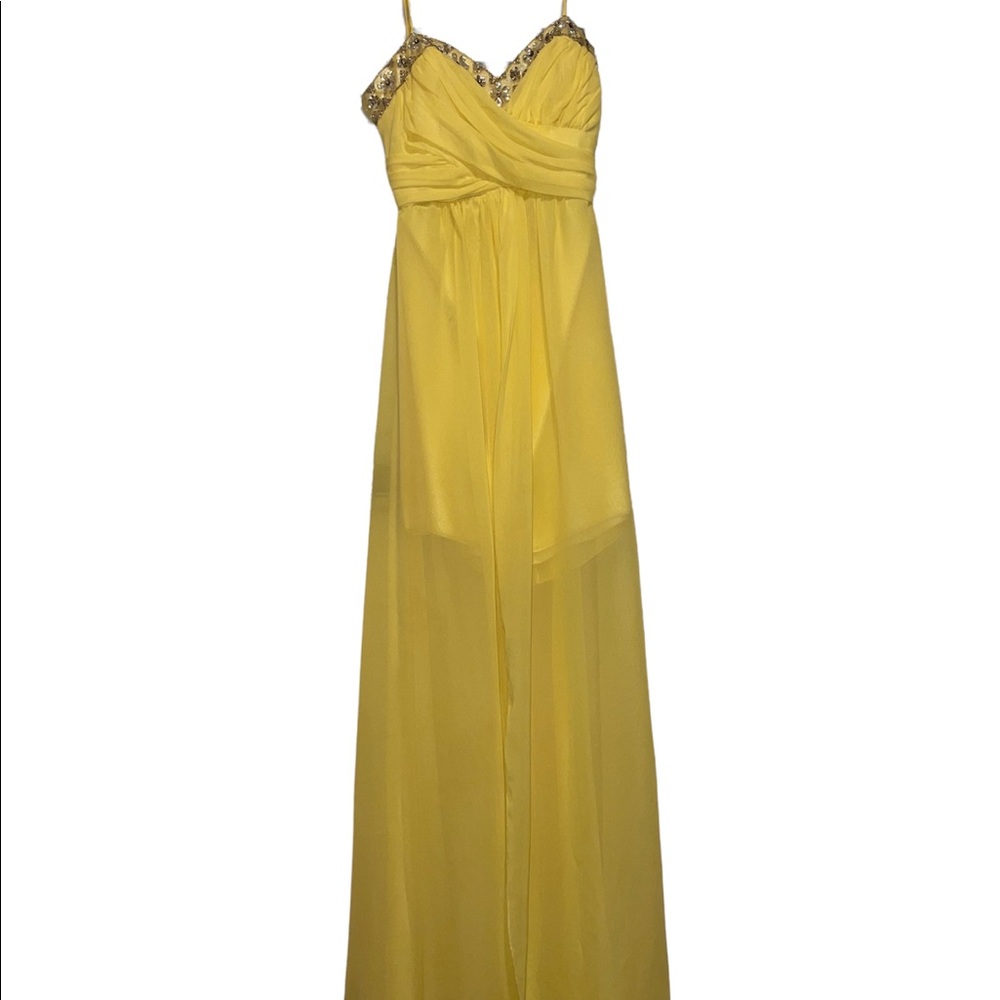 B. DARLIN- LONG YELLOW DRESS FOR EVENT